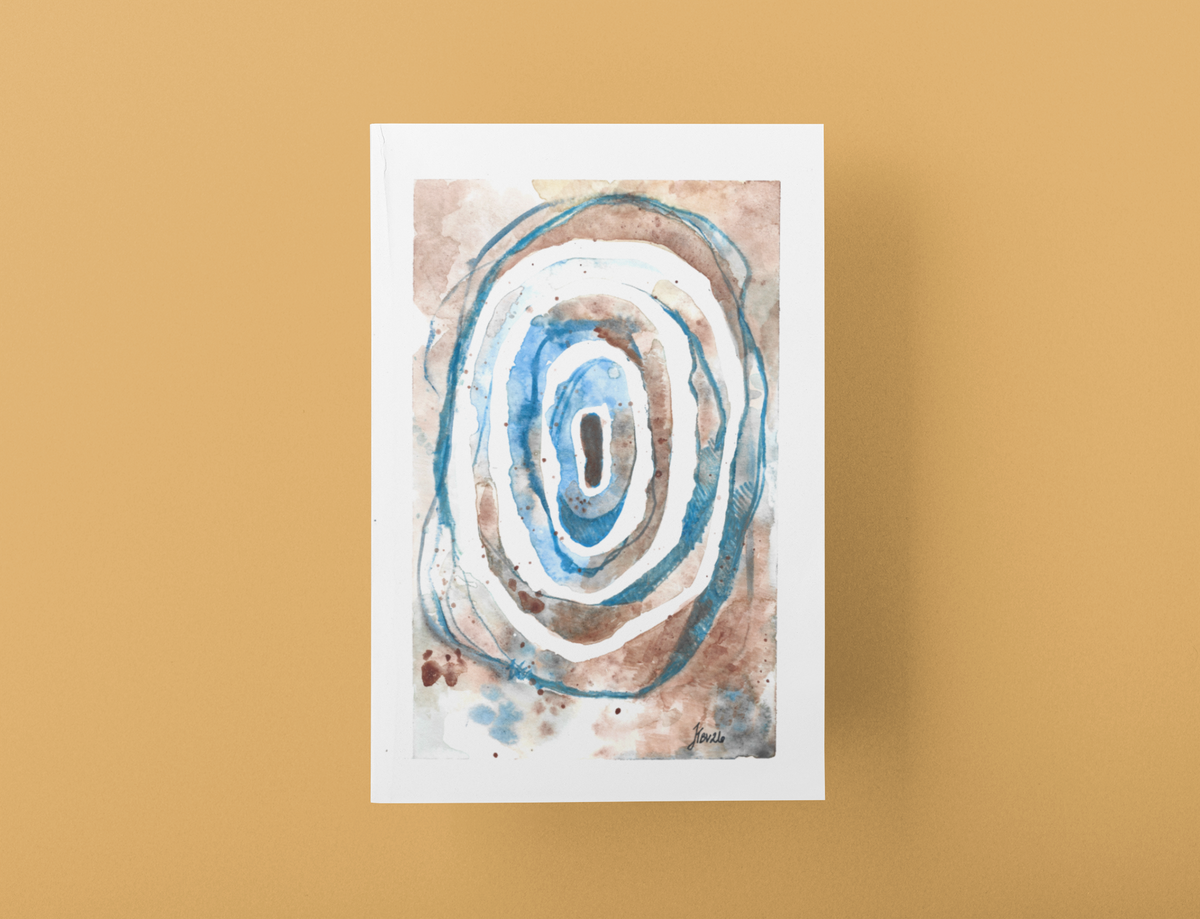 Håndlavet illustration: "Dråben i vandet", A4